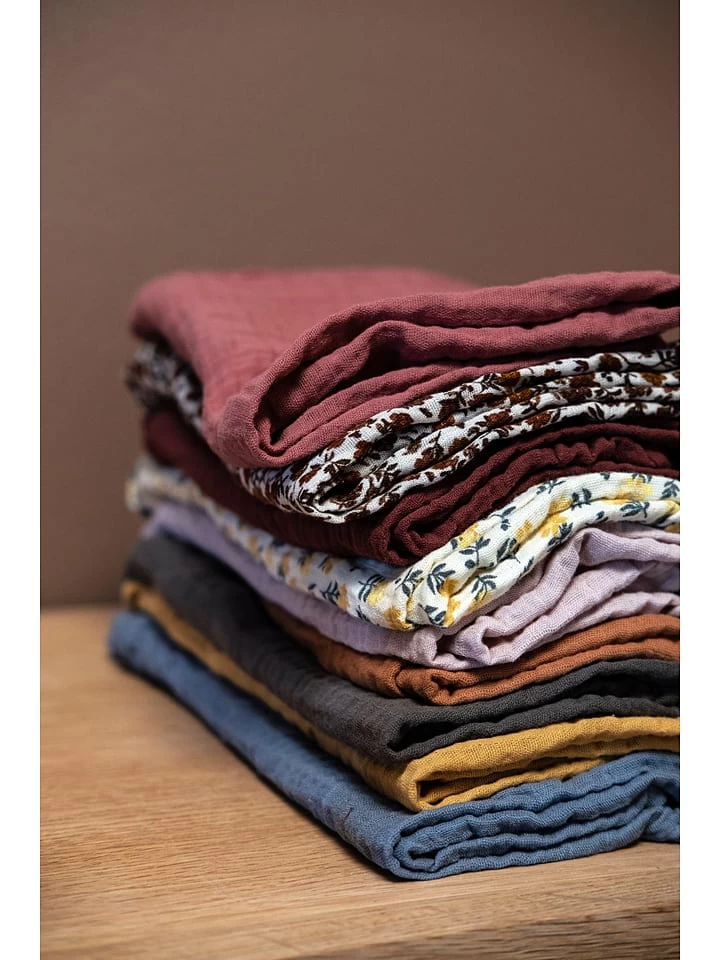 3er-Set: Musselin-Tücher In Hellbraun/ Gelb/ Dunkelgrün - (L)70 X (B)60 Cm 2 3er-Set: Musselin-Tücher In Hellbraun/ Gelb/ Dunkelgrün - (L)70 X (B)60 Cm – Bild 2