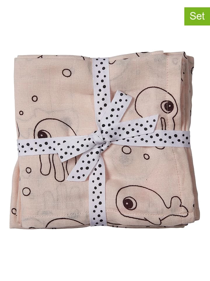 Done By Deer 2er-Set: Mulltücher "Sea Friends" In Rosa - (L)120 X (B)120 Cm 1 Done By Deer 2er-Set: Mulltücher "Sea Friends" In Rosa - (L)120 X (B)120 Cm