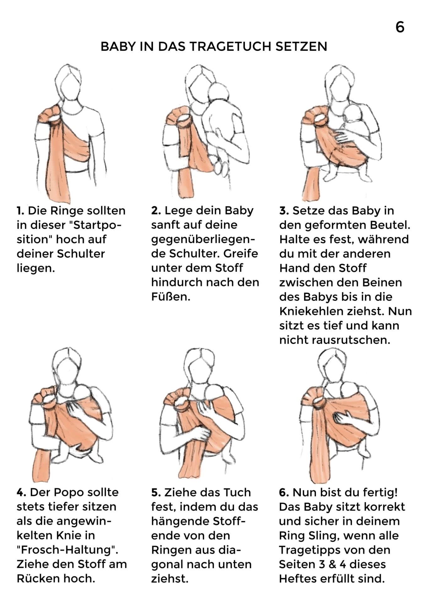 Ring Sling Tragetuch "DOVE" Hellgrau/ Naturweiß Gestreift Mit Silbernen Ringen 5 Ring Sling Tragetuch "DOVE" Hellgrau/ Naturweiß Gestreift Mit Silbernen Ringen – Bild 5