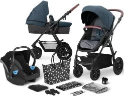 Kinderkraft Kinderwagen Xmoov, Multifunktional, 3in1, Denim
