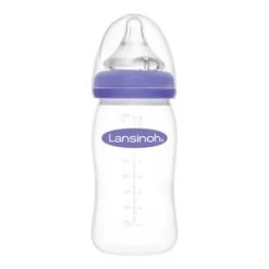 Lansinoh Babyflasche NaturalWave, Anti-Kolik-Weithals, Gr.M, 240 Ml, Ab 6M In Transparent