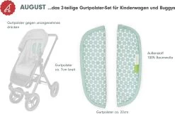 AUGUST Gurtpolster-Set Für Kinderwagen Und Buggys - Prisma, Mint, 2-tlg. -BabyTraum Deutschland Verkaufs-Shop liebes von priebes august gurtpolster set fur kinderwagen und buggys prisma mint 2 tlg 2