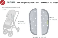 AUGUST Gurtpolster-Set Für Kinderwagen Und Buggys - Stars, Grau, 2-tlg. -BabyTraum Deutschland Verkaufs-Shop liebes von priebes august gurtpolster set fur kinderwagen und buggys stars grau 2 tlg 2
