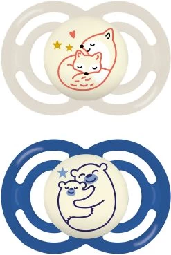 MAM Schnuller Perfect Night, Gr. 2, 2 Stk, Fuchs/Bär