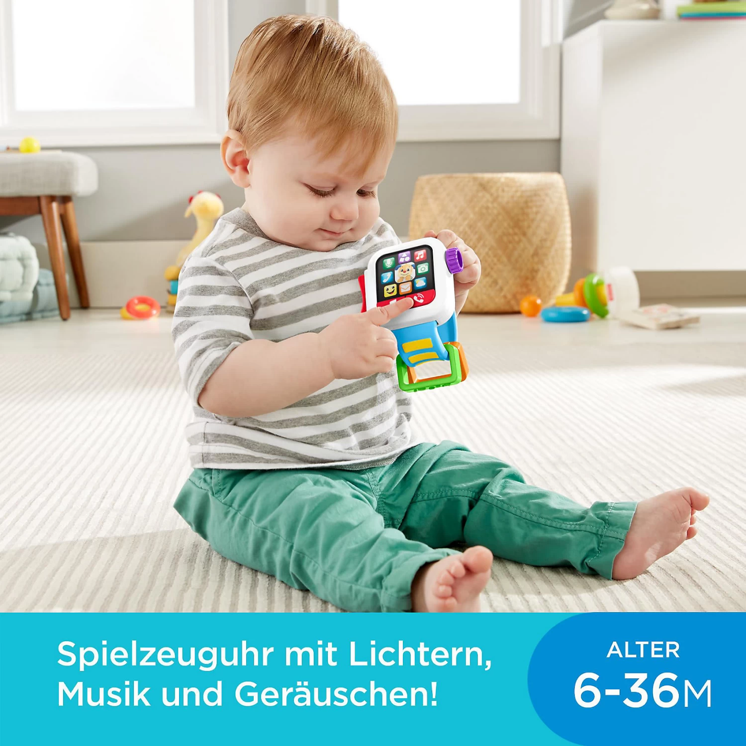 MATTEL Fisher-Price Lernspaß Smart Watch, Baby-Spielzeug, Lernspielzeug 10 MATTEL Fisher-Price Lernspaß Smart Watch, Baby-Spielzeug, Lernspielzeug – Bild 10