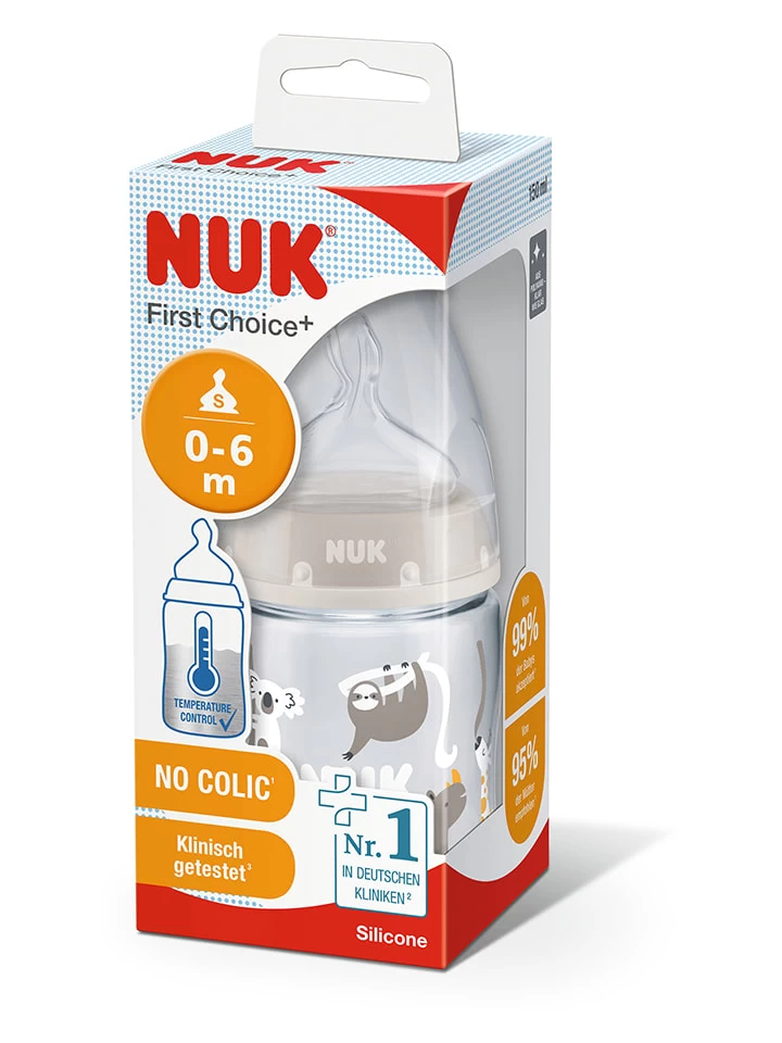NUK 2er-Set: Babyflaschen "First Choice+" In Grau - 150 Ml 2 NUK 2er-Set: Babyflaschen "First Choice+" In Grau - 150 Ml – Bild 2
