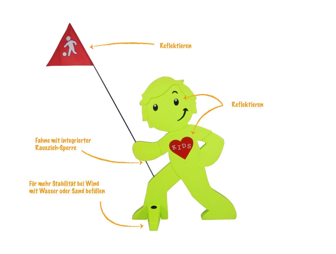 StreetBuddy Warnfigur Für Kindersicherheit In Grün 3 StreetBuddy Warnfigur Für Kindersicherheit In Grün – Bild 3