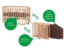 6-ECK Laufgitter "tiSsi" In Natur - Ca. 93 X 133cm -BabyTraum Deutschland Verkaufs-Shop tissi 6 eck laufgitter tissi in natur ca 93 x 133cm 6